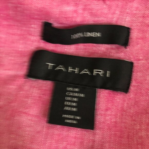 Tahari Soft Pink Linen Boxy Cut Blouse size M - Picture 6 of 6
